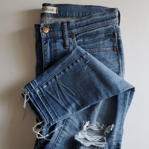 Madewell 9" high rise skinny ripped jeans
